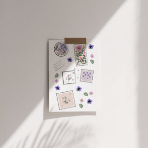 אגרת ברכה Flowers & Stamps