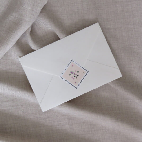 ⁦אגרת ברכה ומעטפה Flowers & Stamps⁩ – תמונה ⁦3⁩