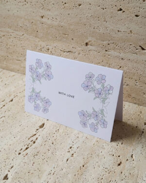 כרטיס ברכה ומעטפה Flax Flower Love