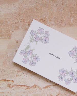 כרטיס ברכה ומעטפה Flax Flower Love