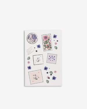 כרטיס ברכה ומעטפה Flowers & Stamps