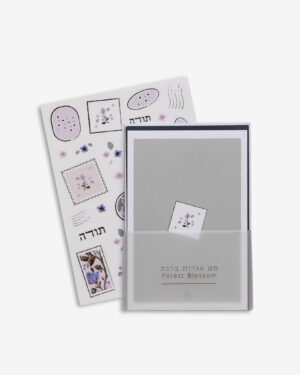 סט כרטיסי ברכה עם דף מדבקות Forest Blossom