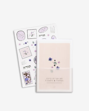 סט כרטיסי ברכה עם דף מדבקות Spring Blossom